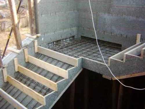 Фото заливки лестницы бетоном М300
